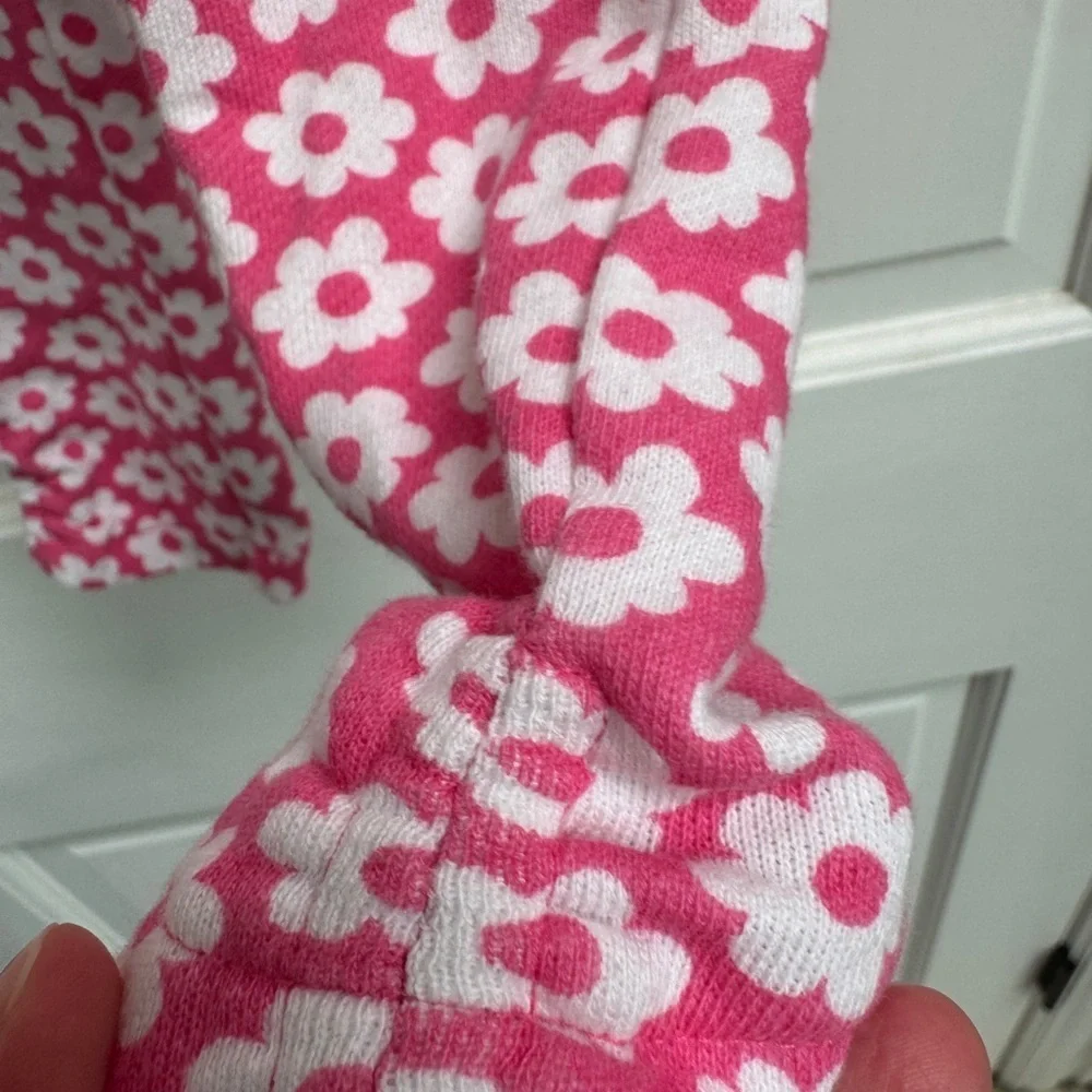 Gymboree 2T Girls Pink and White Floral Casual Bottoms Stretch Pants Bow Pockets